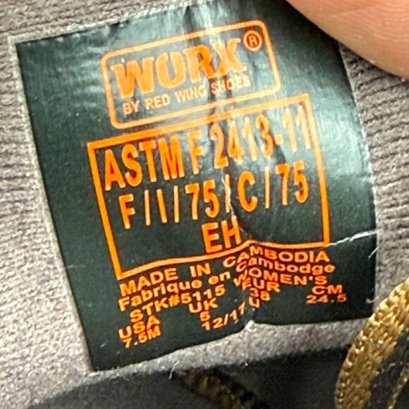 Worx by Red Wing Shoes 5115 Women’s Sz 7.5M Brown Leather Aluminum Toe Shoes - Picture 6 of 10